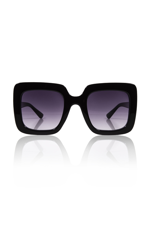 Tετράγωνα γυαλιά ηλίου 70's - ΜΑΥΡΟ