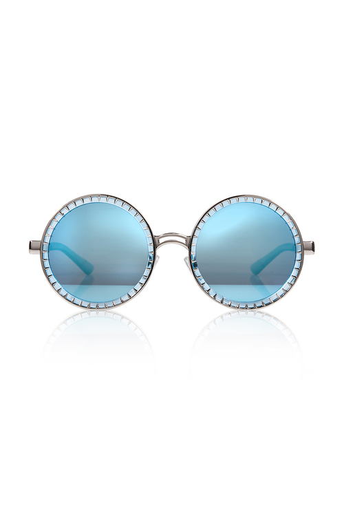 Στρογγυλά γυαλιά ηλίου με καθρέφτη - ΓΑΛΑΖΙΟ
