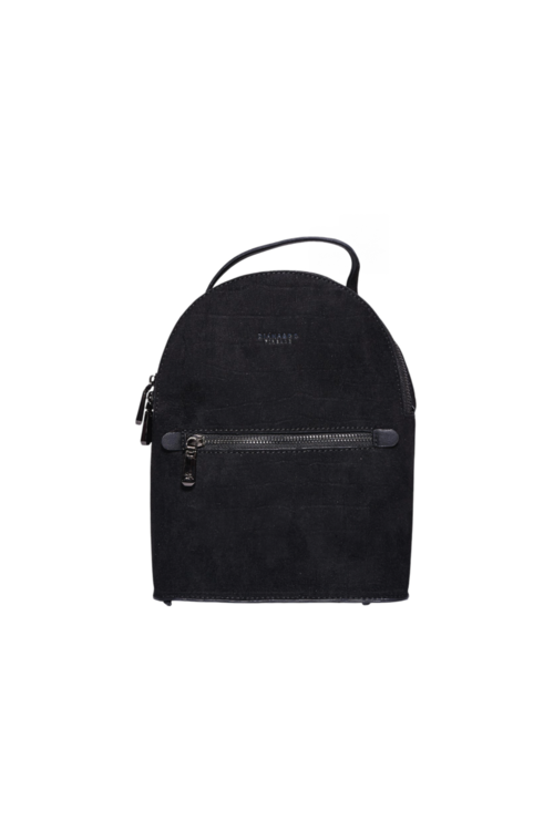 Suede mini backpack - ΜΑΥΡΟ