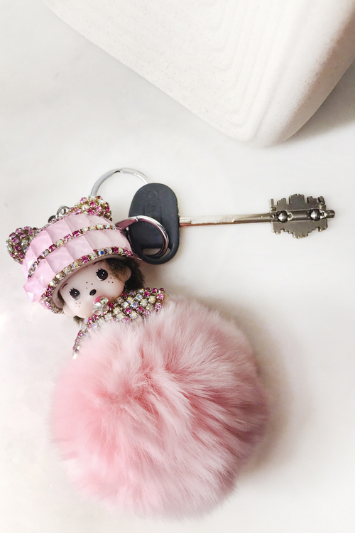Μπρελόκ με φουντάκι - ΡΟΖ