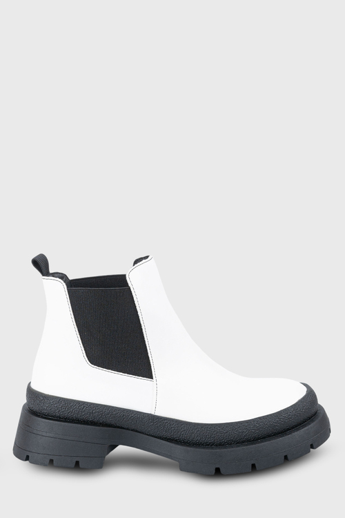 Μποτάκια δερματίνη με λάστιχο - ΑΣΠΡΟ