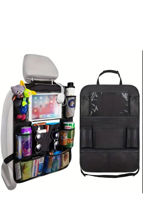 Τσάντα Αποθήκευσης για Ράχη Θέσης Αυτοκινήτου   με Βάση για Tablet Αδιάβροχη - ΜΑΥΡΟ