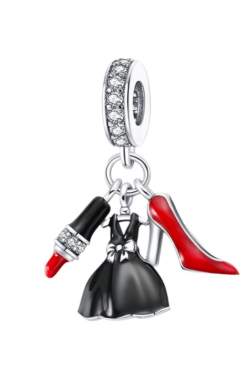 Σύμβολο Μαύρο Φόρεμα και Κόκκινη Γόβα - Silver Plating