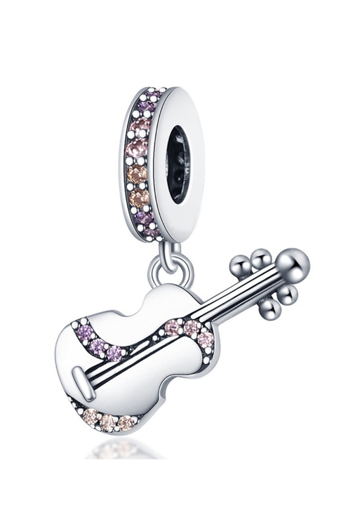 Σύμβολο Βιολί με Πολύχρωμους Κρυστάλλους - Silver Plating