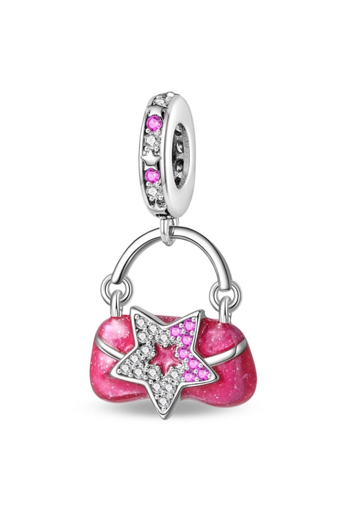 Σύμβολο Ροζ Τσάντα με Αστέρι - Silver Plating