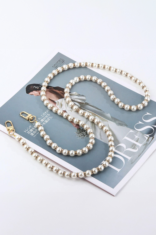 Κομψή Αλυσίδα Κινητού με Πέρλες & Χρυσές Λεπτομέρειες - ΧΡΥΣΟ