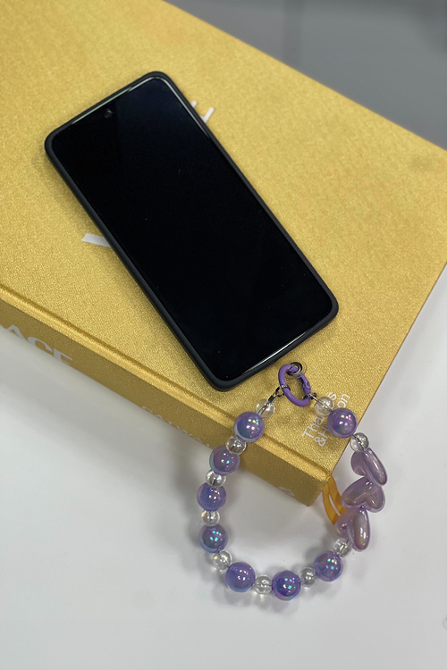 Ιριδίζον Μπρελόκ Κινητού με Ροζ Καρδιές - ΜΩΒ