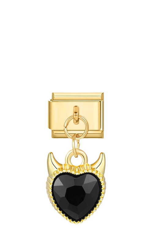 Χρυσό Charm "Μαύρη Καρδιά" - ΧΡΥΣΟ