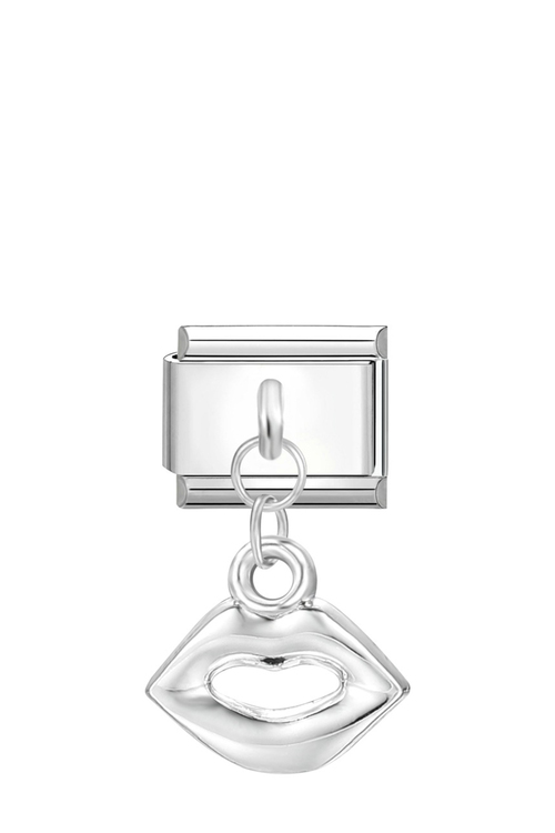 Ασημί Charm "Χείλη" - ΑΣΗΜΙ