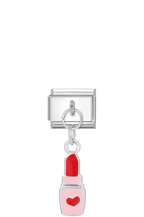 Ασημί Charm Με Κραγιόν και Καρδιά - ΑΣΗΜΙ