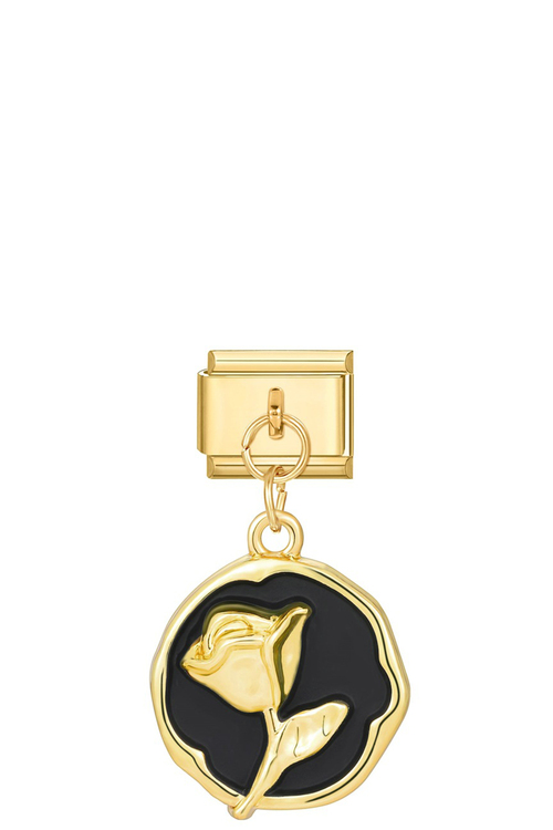 Χρυσό Charm "Τριαντάφυλλο σε Σφραγίδα" - ΧΡΥΣΟ