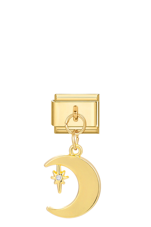 Χρυσό Charm "Φεγγάρι & Αστέρι" - ΧΡΥΣΟ