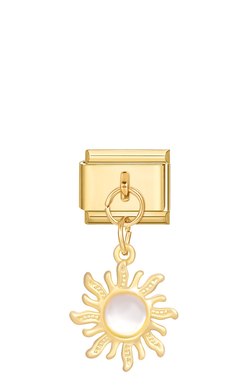 Charm "Χρυσός Ήλιος & Μαργαριτάρι" - ΧΡΥΣΟ