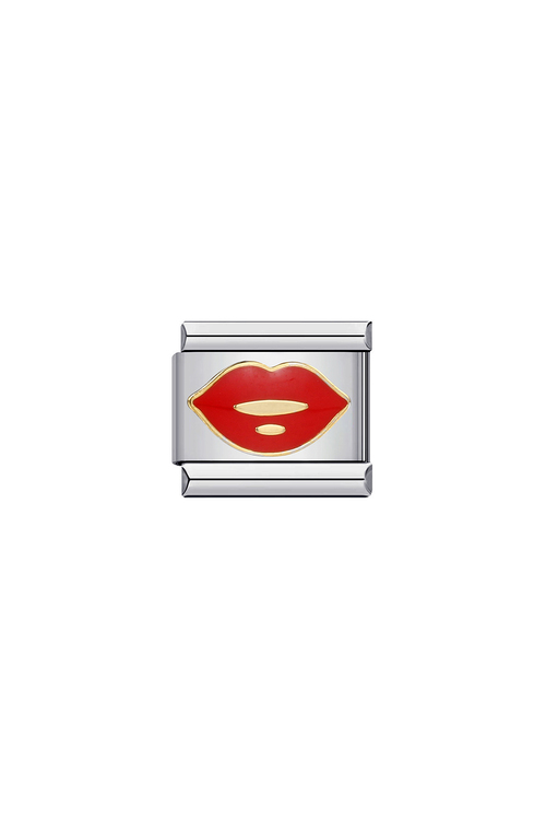 Charm Κόκκινα Χείλη με Χρυσή Λεπτομέρεια - ΑΣΗΜΙ