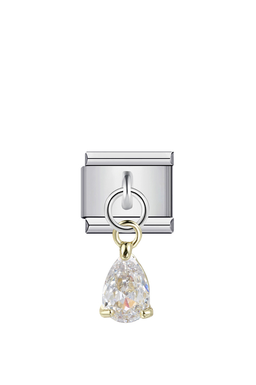 Charm με Διαφανή Πέτρα - ΑΣΗΜΙ